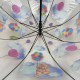 Дитяча прозора парасолька-тростина напівавтомат з яскравими малюнками ведмедиків від Rain Proof, з рожевою ручкою, 0272-2
