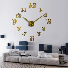Настінний 3d годинник CURSIVE - Gold