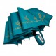 Жіноча парасолька напівавтомат Bellissimo із золотистим візерунком на куполі на 10 спиць, бірюзова, 018308-1