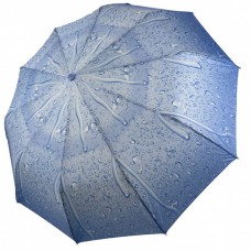 Жіноча парасолька напівавтомат "Краплі дощу" від S&L на 10 спиць, блакитна, 01605Р-3