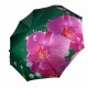 Жіноча парасолька-автомат зелена з квітковим принтом на 9 спиць від Flagman N0153-3