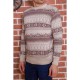 Чоловічий светр із новорічним принтом, бежевий, 161R776