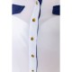 Блуза класична, колір біло-синій, 230R101