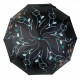 Жіноча парасолька напівавтомат від Bellissimo, чорна з квітами, ручка бірюзова, М0529-4