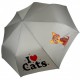 Детский складной зонт для девочек и мальчиков на 8 спиц "I♥Cats" с котиком от Toprain, серый, 02089-9