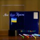 3D ночник "Для рисования" (квадратный 26х19.5 см) подарочная упаковка + 7 разноцветных фломастеров + салфетка