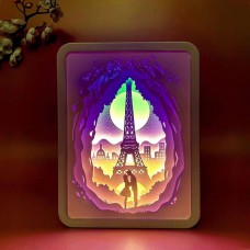 3D настільна картина-нічник "Закохані в Парижі" 3DTOYSLAMP