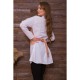 Жіноча сорочка, з декором у біло-теракотову смужку, 119R320