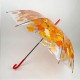 Прозрачный зонт-трость c куполом грибком и кленовыми листьями, Paolo Rossi, оранжевый, 03468-3