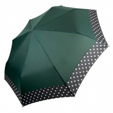 Жіноча парасолька напівавтомат на 8 спиць з малюнком гороху, від SL, зелена, 07009-6