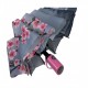 Жіноча парасолька напівавтомат від TheBest з Ейфелевою вежею і сакурою, рожева, 0544-1