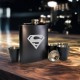 Набір чорна фляга з чарками "Superman" , Крафтова коробка