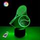 3D ночник "Теннис" (УВЕЛИЧЕННОЕ ИЗОБРАЖЕНИЕ)+ пульт ДУ + сетевой адаптер + батарейки (3ААА)  3DTOYSLAMP