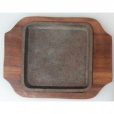Сковорода чавунна на дерев'яній підставці Empire EM-9967 15х15 см