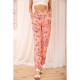 Літні бавовняні штани, з квітковим принтом, колір Персиковий, 1