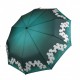Жіноча парасолька напівавтомат з орхідеями від TheBest-Flagman, темно-зелена, 0733-7