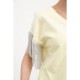 Футболка-блузка ошатна жіноча виріз декольте, рукав з бахромою 117R107 Жовта