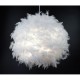 Люстра подвесная с перьями на 1 лампочку 25998 Белый 40-120х45х45 см.