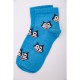 Женские носки, голубого цвета с принтом, средней длины, 167R346