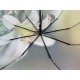 Женский зонт полуавтомат на 9 спиц с цветочным принтом от Frei Regen, зеленая ручка, 09085-4