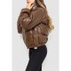 Куртка женская из эко-кожи на синтепоне 129R075, цвет Коричневый