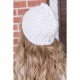Женская однотонная шапка, молочного цвета, 167R010