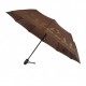 Жіноча парасолька напівавтомат Bellissimo із золотистим візерунком на куполі на 10 спиць, коричнева, 018308-12