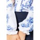 Блуза для дівчаток святкова, колір біло-синій, 1