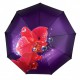 Жіноча парасолька-автомат на 9 спиць від Flagman, фіолетова з червоною квіткою, N0153-9