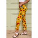 Літні жіночі штани, гірчичного кольору в принт, 172R064