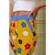 Літні жіночі штани, гірчичного кольору в принт, 172R064