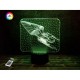 3D ночник "Космический корабль 4"(УВЕЛИЧЕННОЕ ИЗОБРАЖЕНИЕ)+пульт ДУ+сетевой адаптер+ батарейки(3ААА)