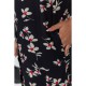 Платье-халат женский с цветочным принтом на пуговицах, цвет черный, 102R349