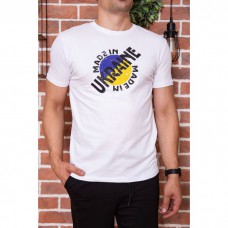 Чоловіча футболка з патріотичним принтом, колір Білий, 155R002
