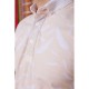 Чоловіче поло в принт, бежево-білого кольору, 194R2119
