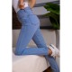 Рвані жіночі джинси скінні, блакитного кольору, 164R681