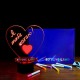 3D ночник "Для рисования" (сердце 23.5х19 см) подарочная упаковка + 7 разноцветных фломастеров + салфетка