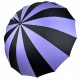 Жіноча парасолька-тростина на 16 спиць із контрастними секторами, напівавтомат від фірми Toprain, бузковий, 0616-5