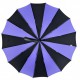 Жіноча парасолька-тростина на 16 спиць із контрастними секторами, напівавтомат від фірми Toprain, бузковий, 0616-5