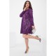 Коротка сукня, фіолетового кольору, з люрексу, 153R4052