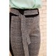 Женские укороченные брюки, в клетку с лампасами, цвет Серый, 172R9 3