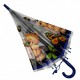 Дитяча прозора парасолька-тростина напівавтомат з яскравими малюнками ведмедиків від Rain Proof, з темно-синьою ручкою 0272-4