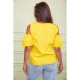 Ошатна блуза з рюшею, жовтого кольору, 1