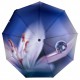 Жіноча парасолька-автомат у подарунковій упаковці на 9 спиць із квітковим принтом від Frei Regen, синя ручка, 09086-2