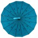 Жіноча парасолька-тростина на 16 спиць з абстрактним принтом, напівавтомат від фірми Toprain, бірюзова, 01541-1