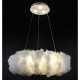 Люстра подвесная с перьями на 6 лампочек 26045 Белый 40-90х50х50 см.