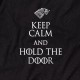 Футболка GoT "Keep calm and hold the door" чоловіча, Чорний, L, Black, англійська
