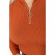 Кофта жіноча в рубчик, колір теракотовий, 204R041