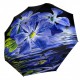 Жіноча парасолька-автомат у подарунковій упаковці з хусткою від Rain Flower, чорна з синіми квітами 01020-3