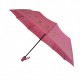 Жіноча парасолька напівавтомат Bellissimo із золотистим візерунком на куполі на 10 спиць, рожева, 018308-4